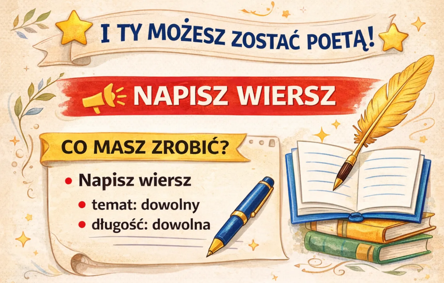 grafika zachęcająca do napisania wiersza